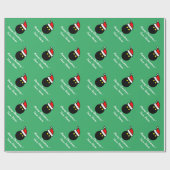 Squash bal met kerstmuts grappige kerst cadeaupapier (Vlak)