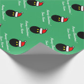 Squash bal met kerstmuts grappige kerst cadeaupapier (Hoek)