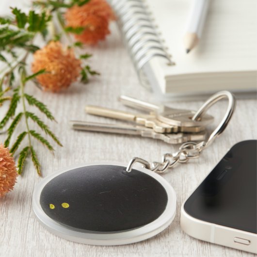 Squash Ball ID Bag LABEL Persoonlijke tekst Sleute Sleutelhanger (Voorkant Rechts)