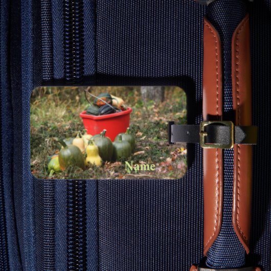 Squash Country Garden Harvest Gepersonaliseerd Bagagelabel (Voorkant Insitu 4)