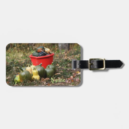 Squash Country Garden Harvest Gepersonaliseerd Bagagelabel (Voorkant horizontaal)
