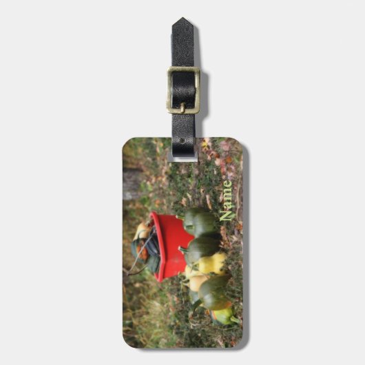 Squash Country Garden Harvest Gepersonaliseerd Bagagelabel (Voorkant verticaal)