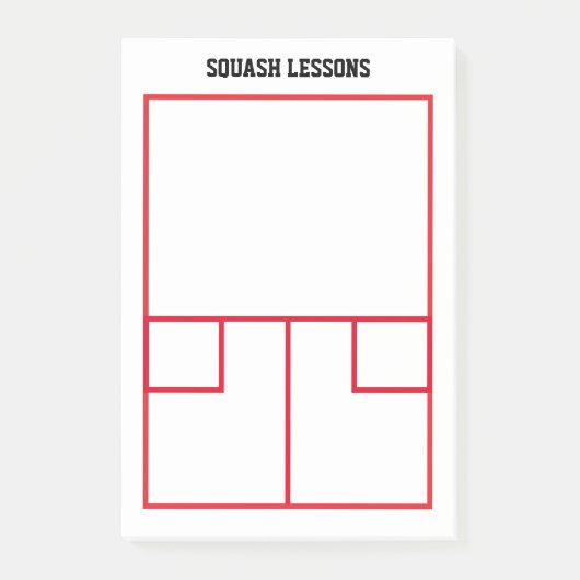 Squash court lijnen top uitzicht custom post-it® notes (Voorkant)