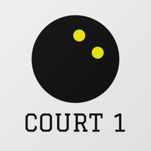 Squash court nummering aangepaste glazen raam plak raamsticker (Vel)
