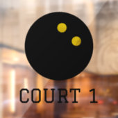 Squash court nummering aangepaste glazen raam plak raamsticker (Vel 2)