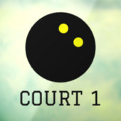 Squash court nummering aangepaste glazen raam plak raamsticker (Vel 3)