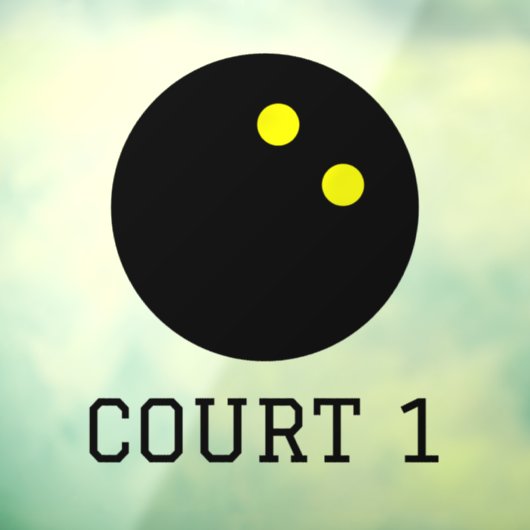 Squash court nummering aangepaste glazen raam plak raamsticker (Vel 3)