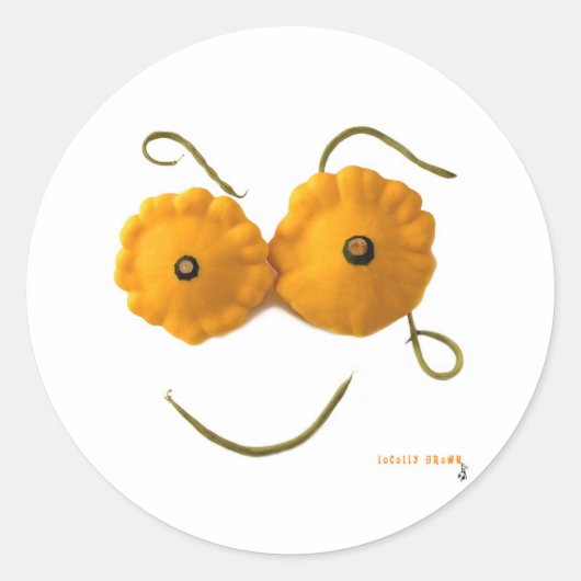 Squash Face Ronde Sticker (Voorkant)