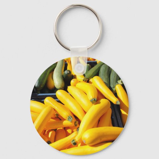 Squash in Geel en Groen Sleutelhanger (Voorkant)