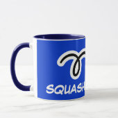 Squash kampioenen mok voor spelers en fans. (Links)
