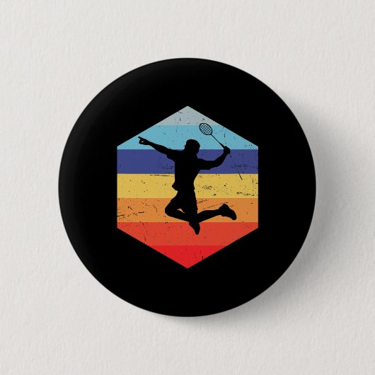 Squash Mannen Badminton Player 1 Ronde Button 5,7 Cm (Voorkant)