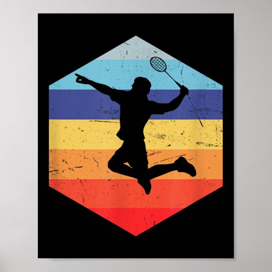 Squash Mannen Badminton Player Poster (Voorkant)