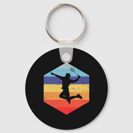 Squash Mannen Badminton Player Sleutelhanger (Voorkant)