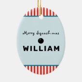 Squash Nieuwigheidscadeau Keramisch Ornament (Achterkant)