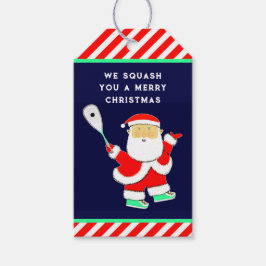 Squash Player Christmas Cadeaulabel