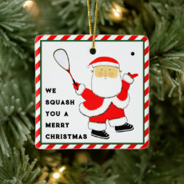 Squash Player Christmas Collectible Keramisch Ornament