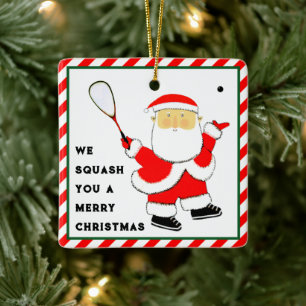 Squash Player Christmas Collectible Keramisch Ornament