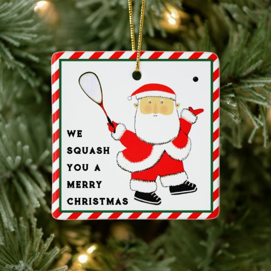 Squash Player Christmas Collectible Keramisch Ornament (Boom)