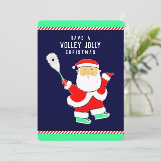 Squash Player Christmas Feestdagenkaart (Staand voorkant)