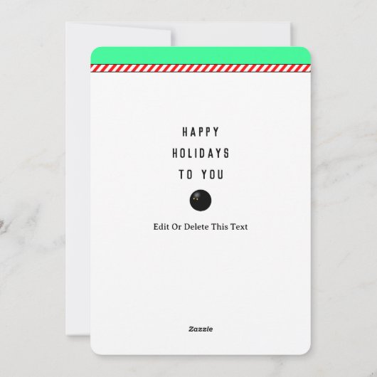 Squash Player Christmas Feestdagenkaart (Achterkant)