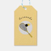 Squash Player Coach Racket & Ball Kinder Name Cadeaulabel (Voorkant)