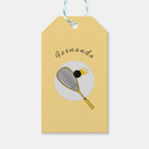 Squash Player Coach Racket & Ball Kinder Name