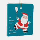 Squash Player Holiday Cadeaus Keramisch Ornament (Rechts)