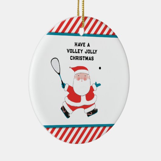 Squash Player Holiday Cadeaus Keramisch Ornament (Rechts)
