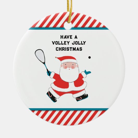 Squash Player Holiday Cadeaus Keramisch Ornament (Voorkant)