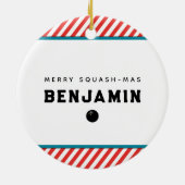 Squash Player Holiday Cadeaus Keramisch Ornament (Achterkant)