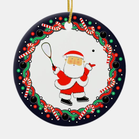 Squash Player Holiday Cadeaus Keramisch Ornament (Voorkant)