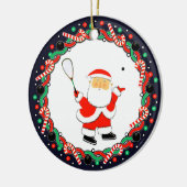 Squash Player Holiday Cadeaus Keramisch Ornament (Links)