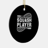 Squash Player Racket Ball Sports Indoor Tennis Cou Keramisch Ornament (Rechts)