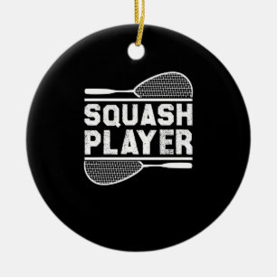 Squash Player Racket Ball Sports Indoor Tennis Cou Keramisch Ornament