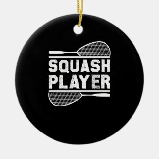 Squash Player Racket Ball Sports Indoor Tennis Cou Keramisch Ornament