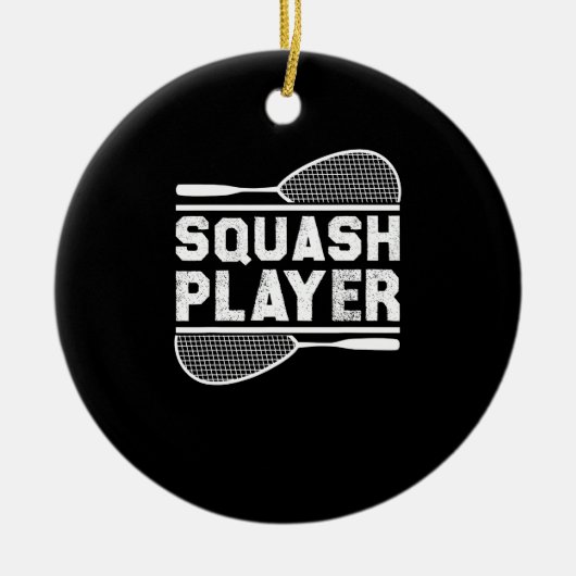 Squash Player Racket Ball Sports Indoor Tennis Cou Keramisch Ornament (Voorkant)