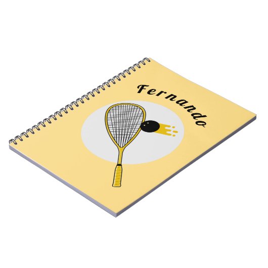 Squash Speler Coach Racketball Aangepaste Naam Spo Notitieboek (Linkerzijde)