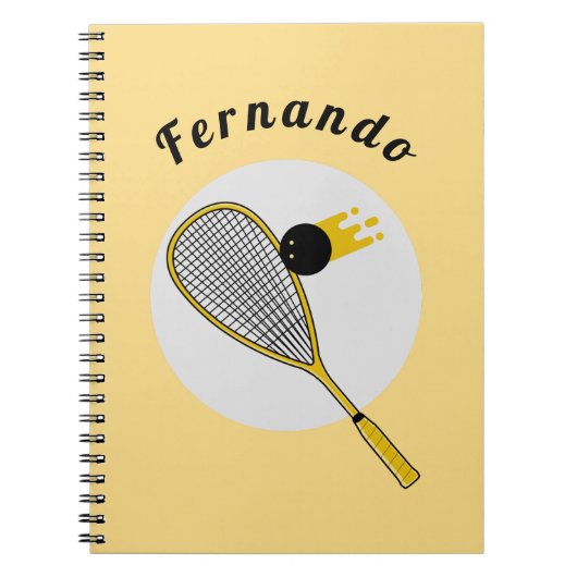 Squash Speler Coach Racketball Aangepaste Naam Spo Notitieboek (Voorkant)