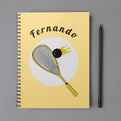 Squash Speler Coach Racketball Aangepaste Naam Spo Notitieboek