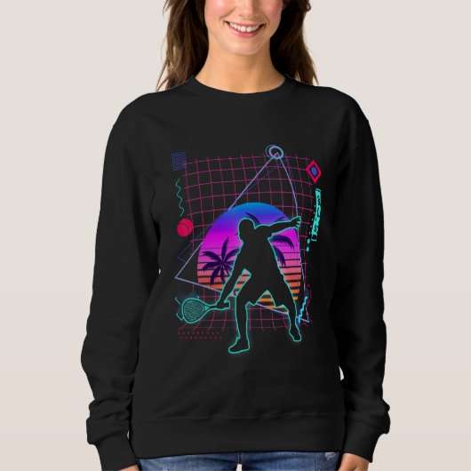Squash speler esthetische vaporwave 80s stijl squa trui (Voorkant)