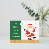 Squash Speler Kerst Vakantie Sport Kaarten Feestdagenkaart (Staand voorkant)