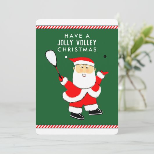 Squash Speler Kerstmis Feestdagenkaart (Staand voorkant)