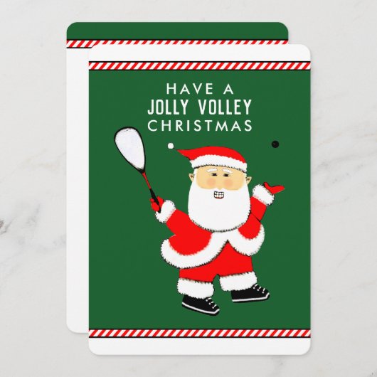 Squash Speler Kerstmis Feestdagenkaart (Voorkant / Achterkant)