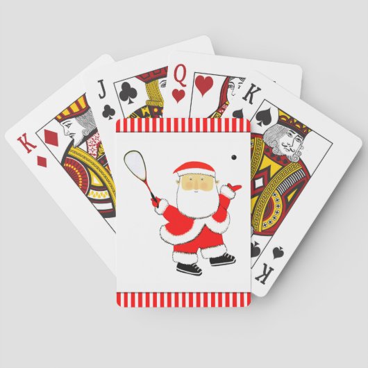 Squash Speler Kerstvakantie Speelkaarten (Achterkant)