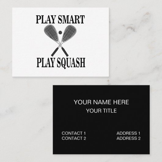 Squash Sportentrainer Coach Visitekaartje (Voorkant / Achterkant)
