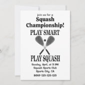 Squash Sportspeler Team Speelt Squash Kaart (Voorkant)