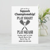 Squash Sportspeler Team Speelt Squash Kaart (Staand voorkant)