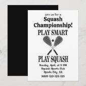 Squash Sportspeler Team Speelt Squash Kaart (Voorkant / Achterkant)