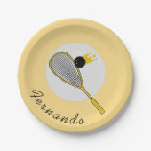 Squash Theme Player of Coach Verjaardagsfeest Papieren Bordje (Voorkant)