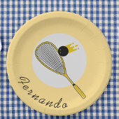 Squash Theme Player of Coach Verjaardagsfeest Papieren Bordje